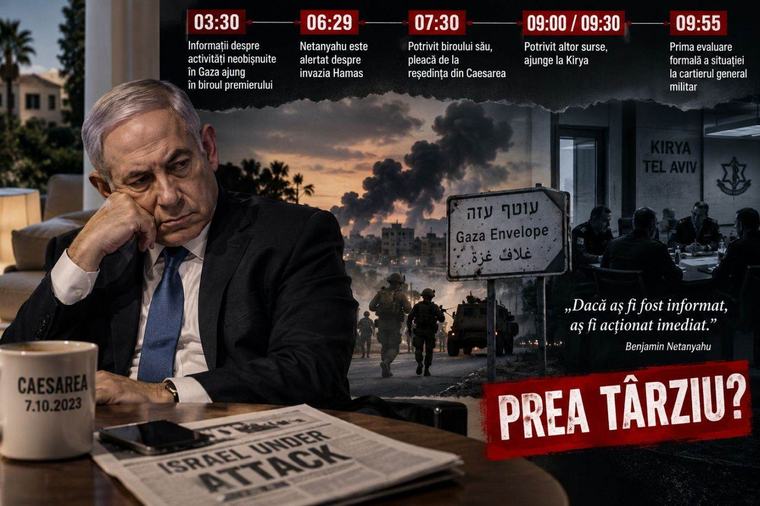 Benjamin Netanyahu, absent în orele decisive ale atacului Hamas