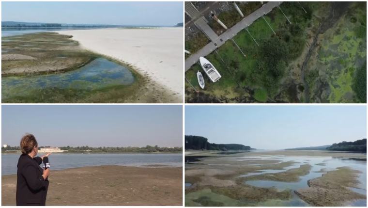 Seceta schimbă peisajul Dunării la Calafat: kilometri de nisip și nave blocate pe fluviu. „Niciodată nu a fost așa ceva!”